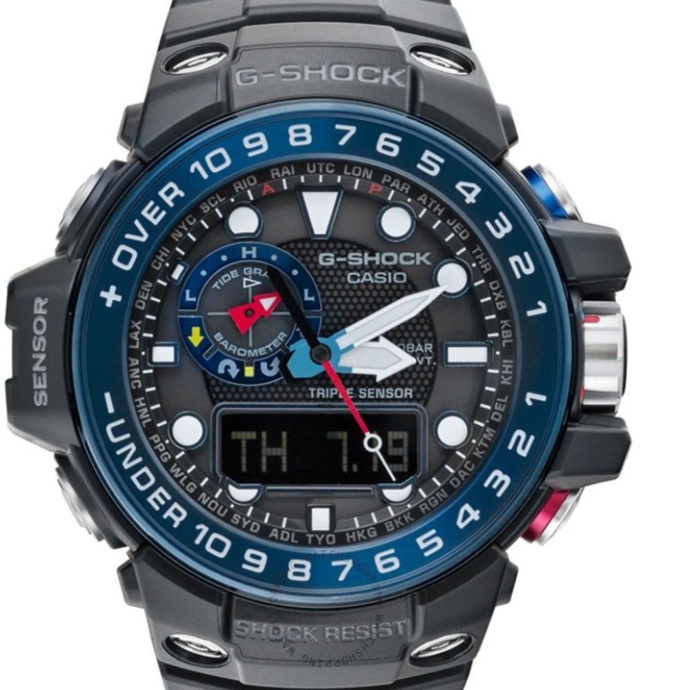 Casio G-Shock diving watch with tide dial, over under, solar power. The ultimate